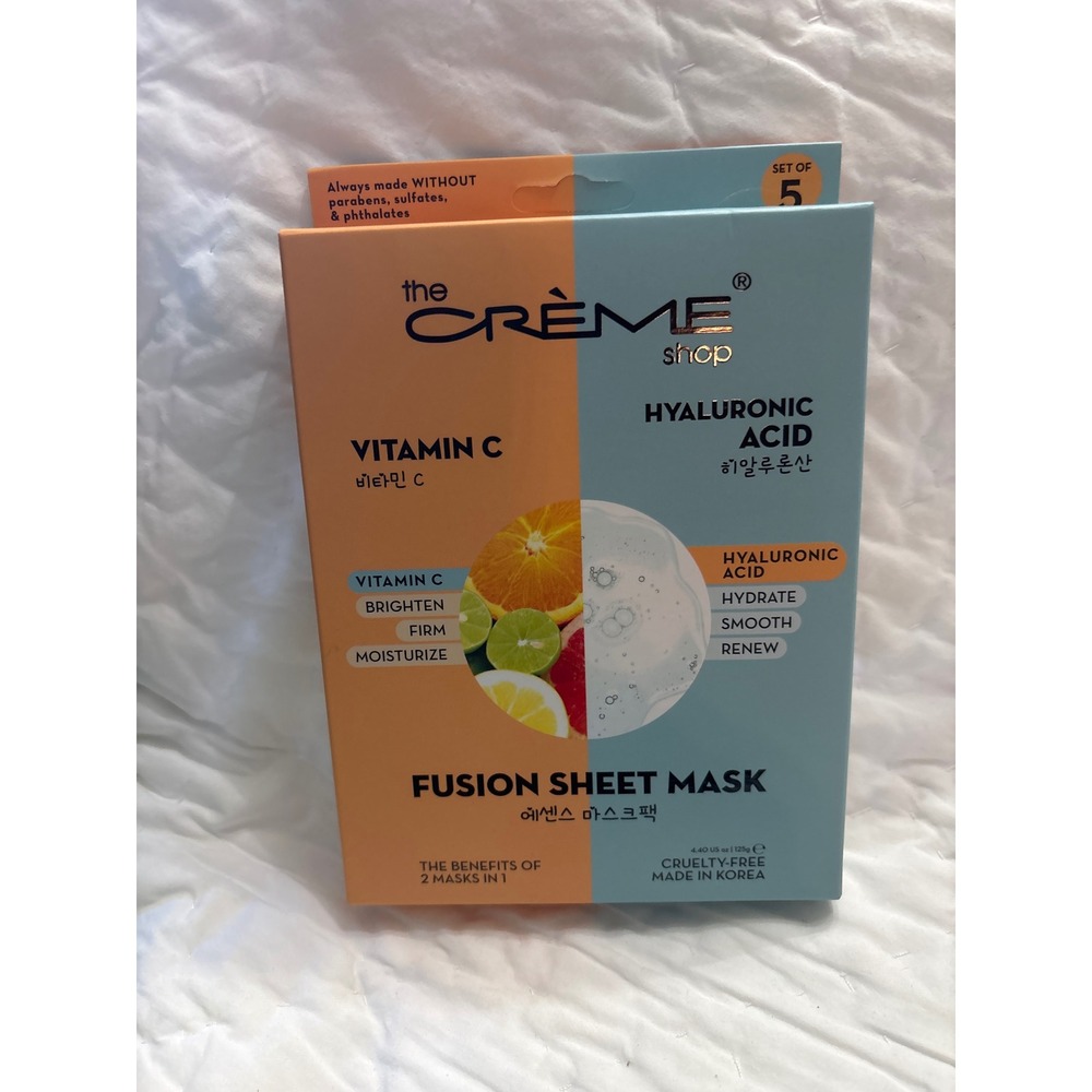 The Creme Shop Fusion Sheet Mask Vitamin C Hyaluronic Acid Set of 5